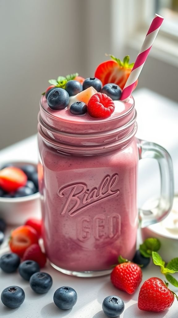 Berry Greek Yogurt Protein Smoothie