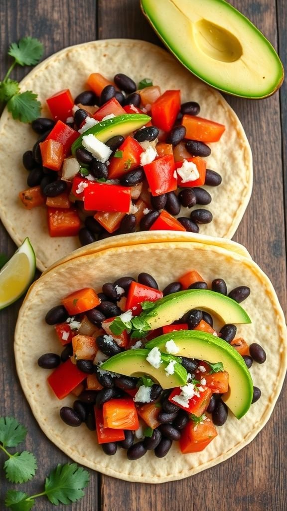Black Bean & Veggie Tacos (Vegetarian-Friendly)