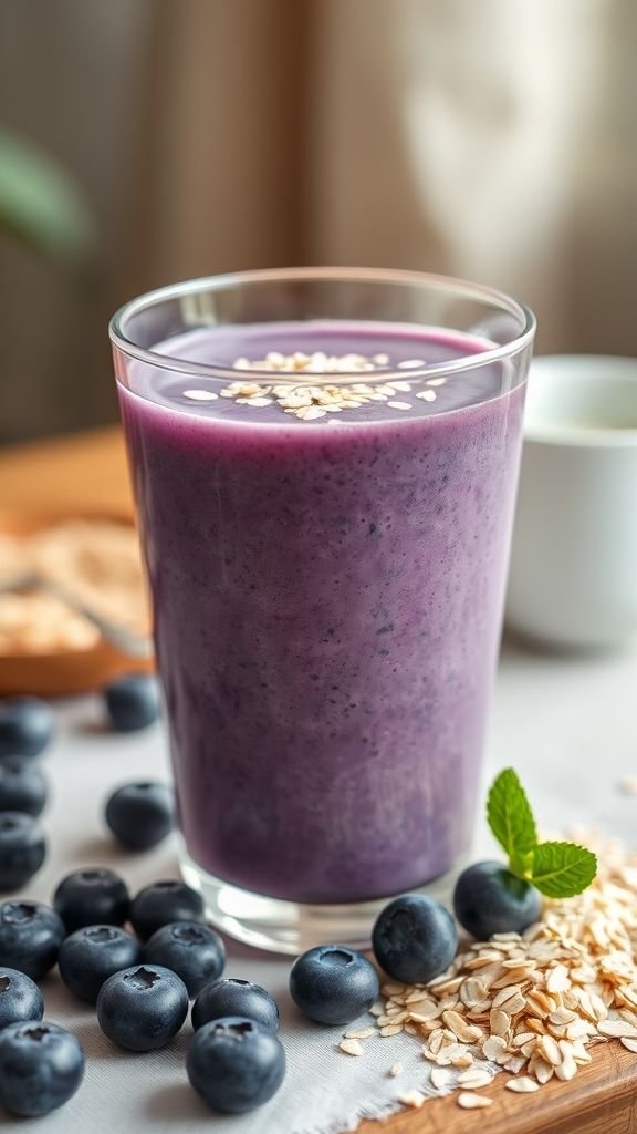 Blueberry Oatmeal Breakfast Smoothie
