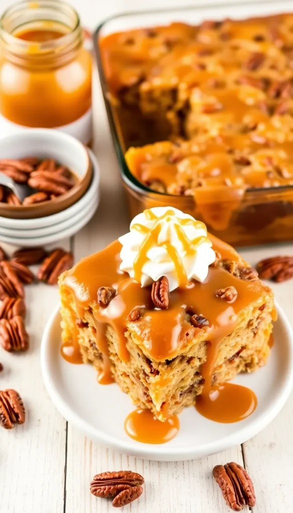 Caramel Pecan Pie Dump Cake