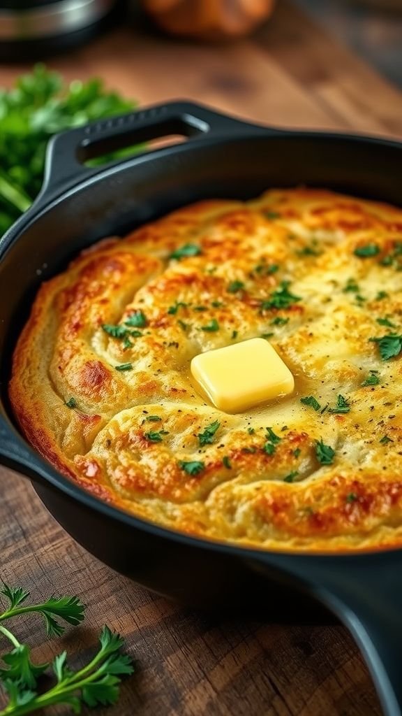 Cast Iron Skillet Garlic Bread