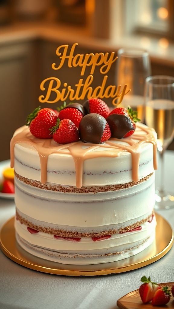 Champagne Strawberry Cake