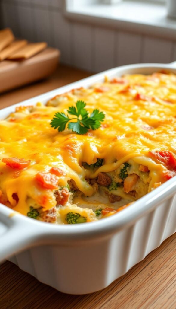 Cheesy Ground Beef and Broccoli Casserole