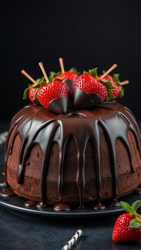 Chocolate-Covered Strawberry Pound Cake