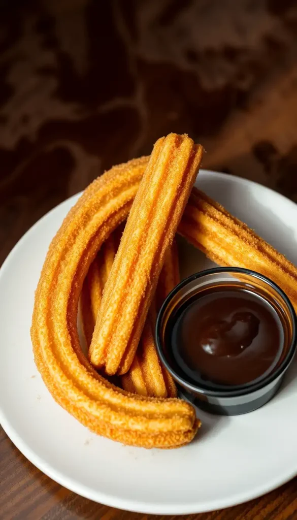 Cinnamon Sugar Churros with Chocolate Sauce