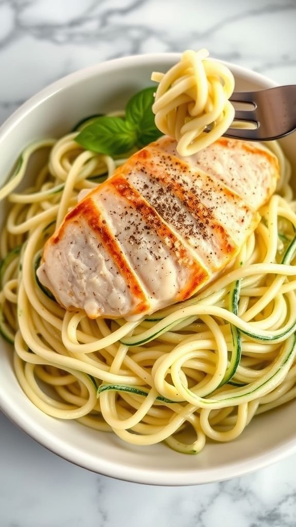 Creamy Chicken Zucchini Alfredo