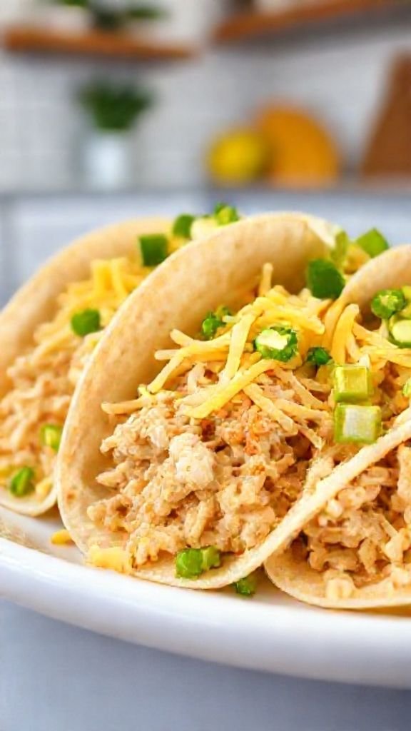 Creamy Crockpot Chicken Tacos