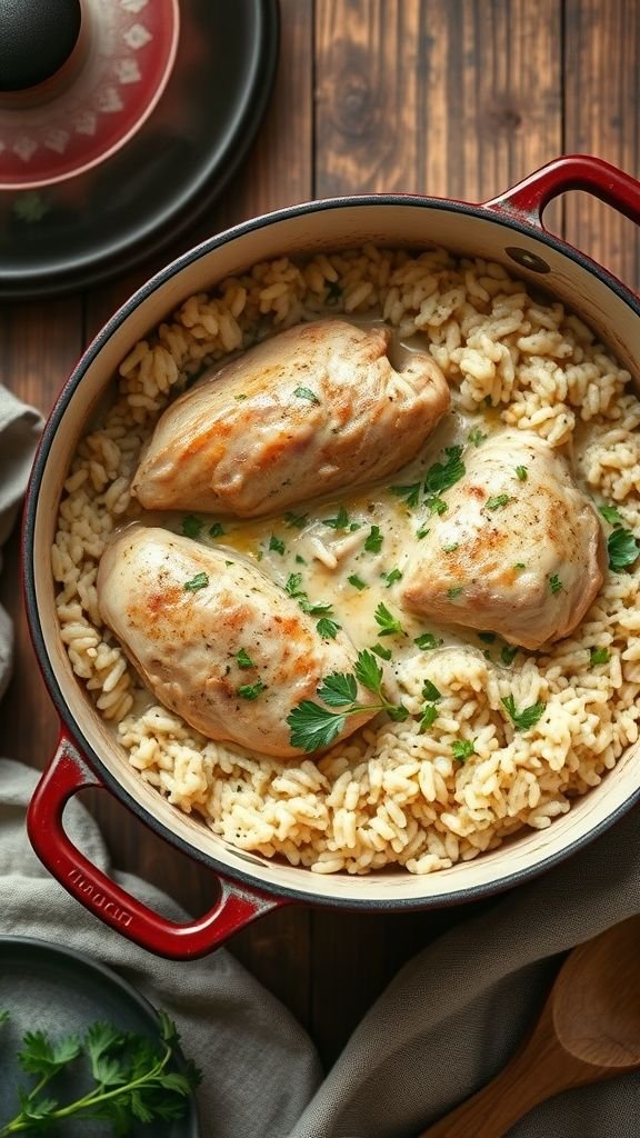 Creamy Dutch Oven Chicken and Rice