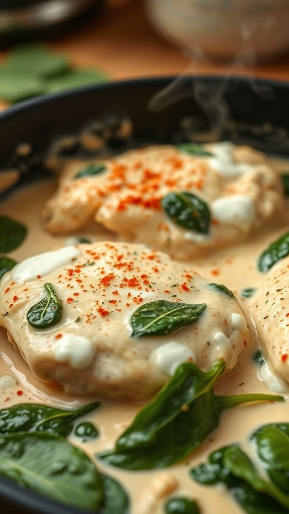 Creamy Mediterranean Chicken with Spinach