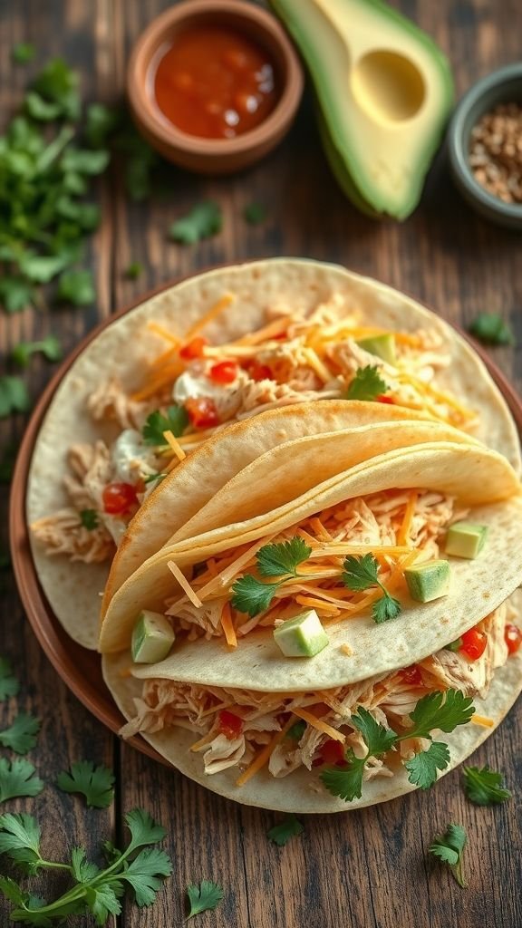Creamy Shredded Chicken Tacos