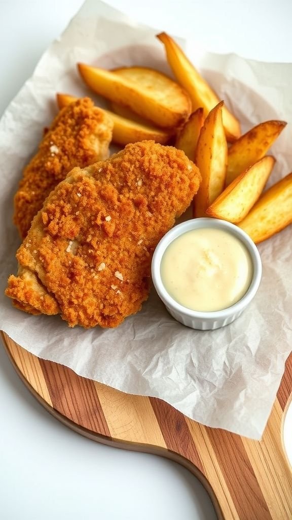 Crispy Parmesan Crusted Chicken and Potato Wedges
