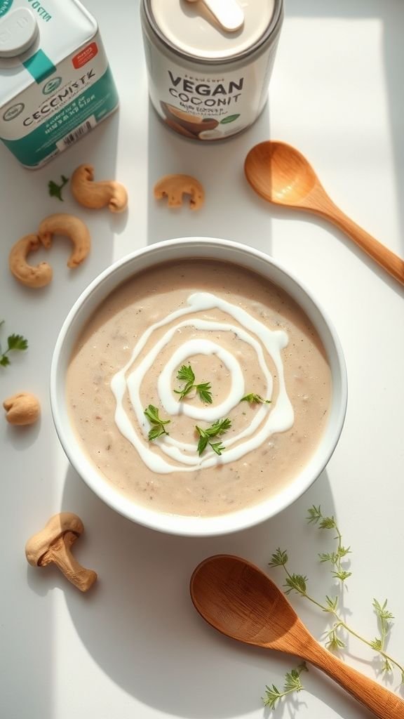 Dairy-Free Cream of Mushroom Soup (Vegan-Friendly)