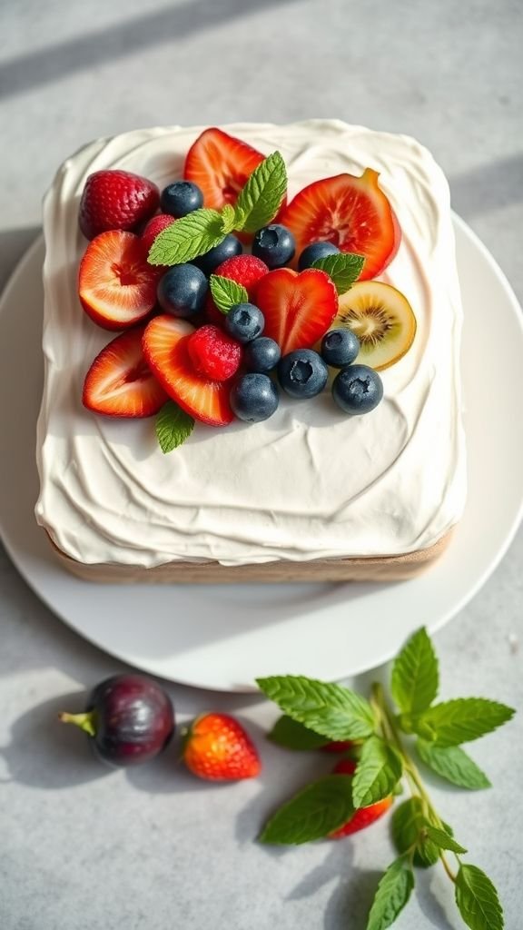 Fresh Fruit and Cream Sheet Cake