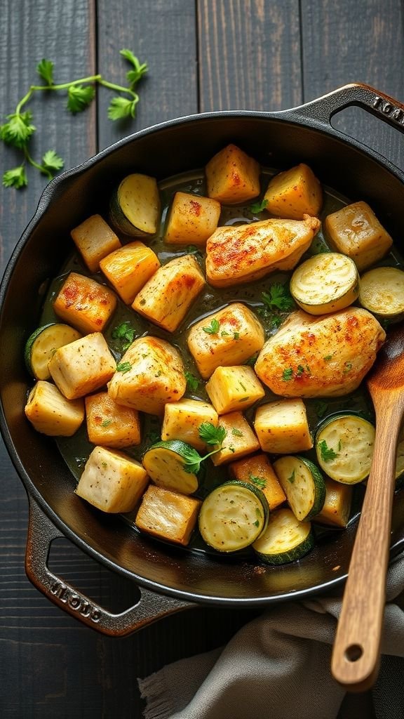 Garlic Butter Chicken and Zucchini Skillet