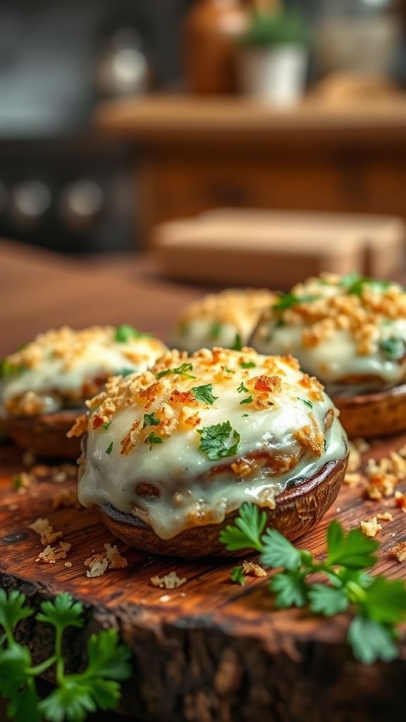 Garlic Butter Stuffed Portabella Mushrooms