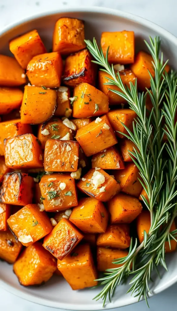 Garlic Herb Roasted Sweet Potatoes