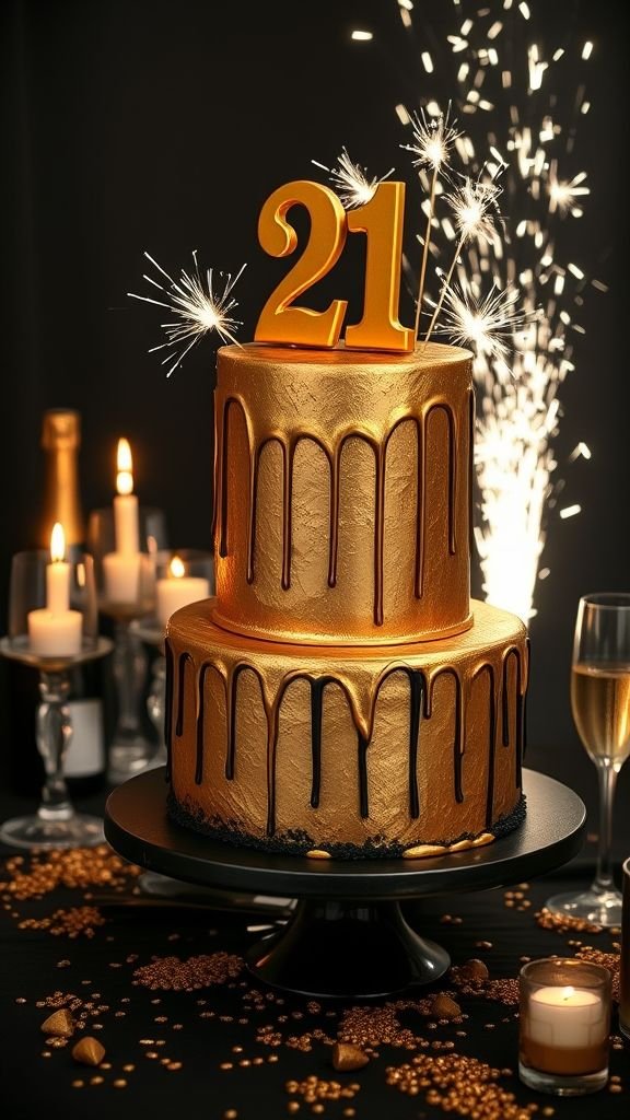Glam Gold Cake – Sparkle Like the Star You Are