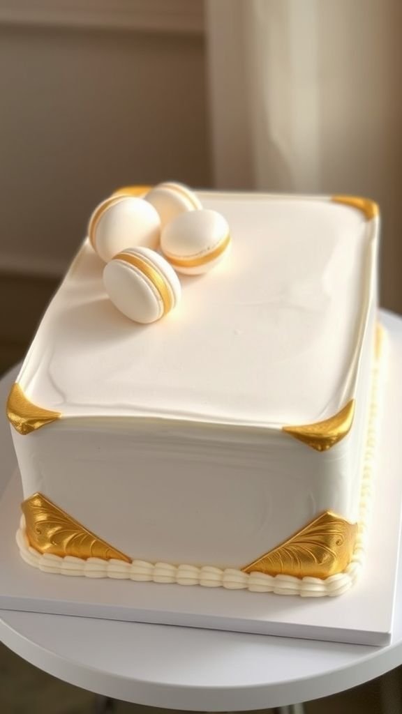 Gold-Accented Sheet Cake