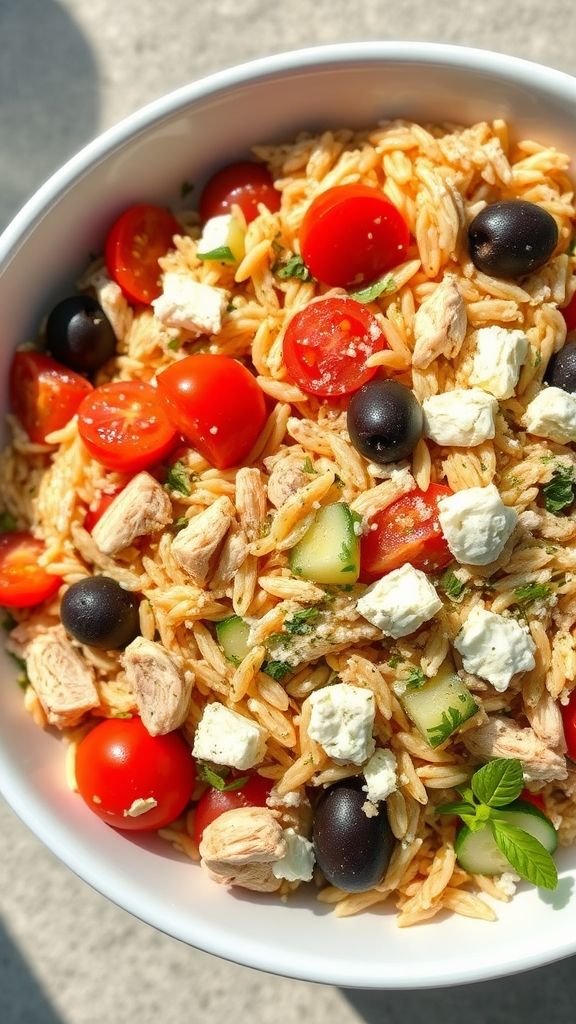 Greek Chicken Orzo Salad