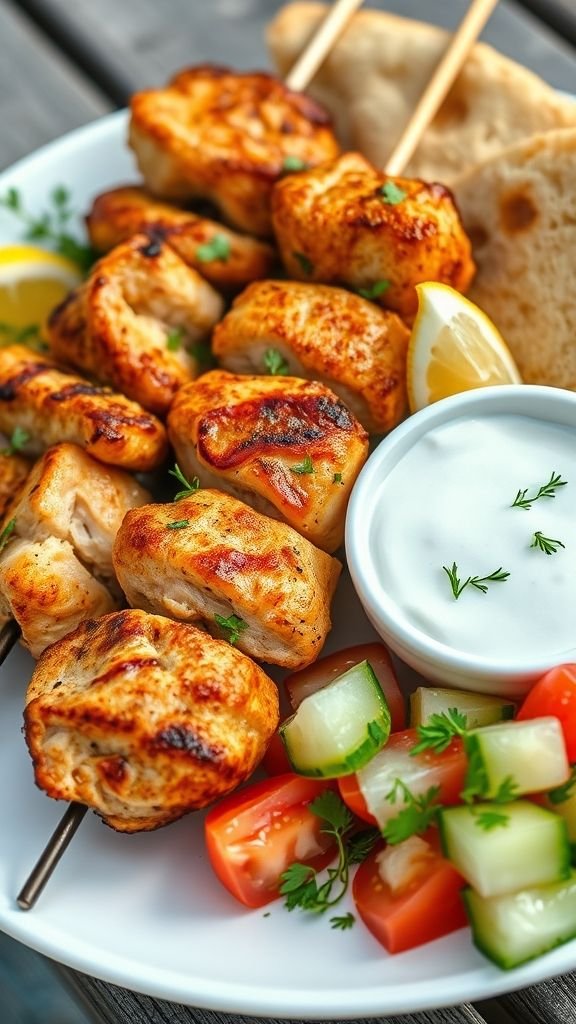 Greek Chicken Souvlaki Skewers