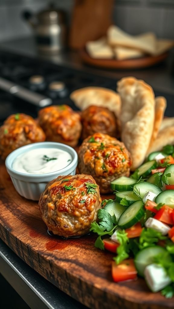 Greek Lamb Meatballs with Tzatziki