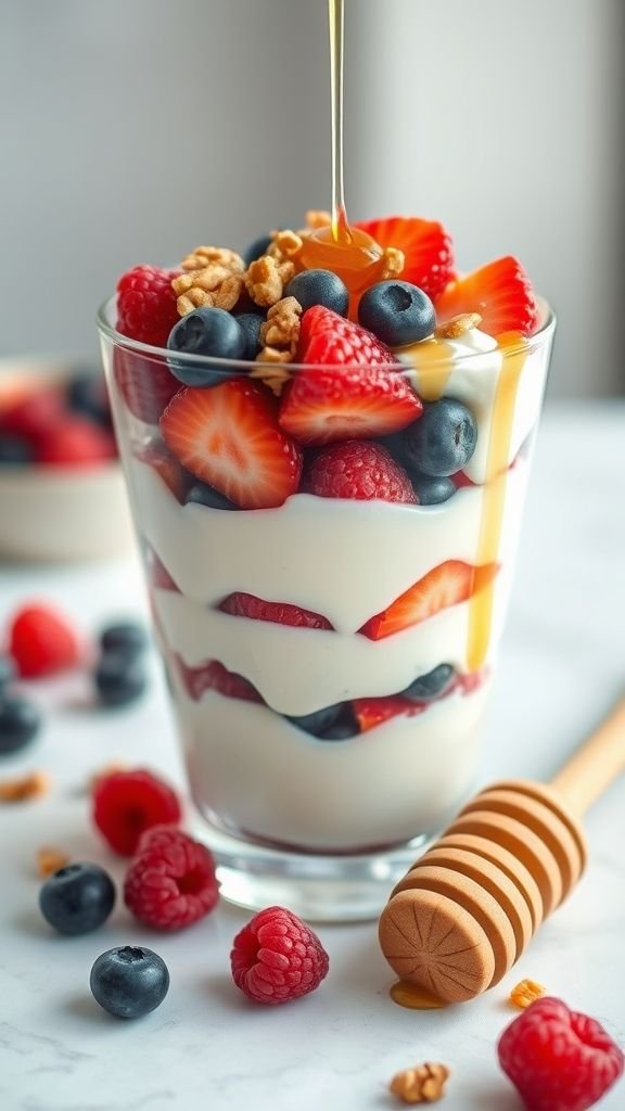 Greek Yogurt Parfait with Nuts & Berries