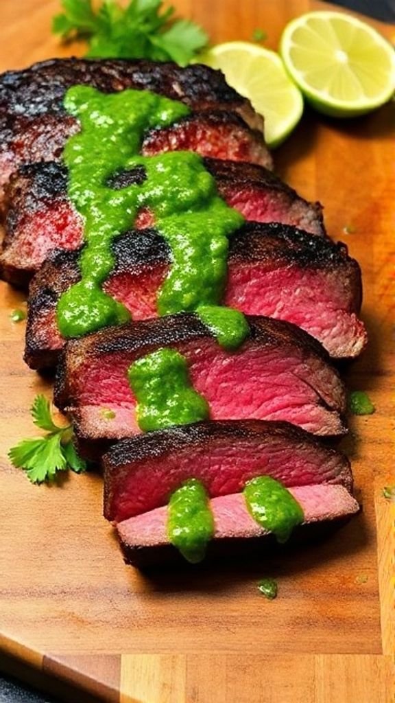 Grilled Sirloin Tip Steak with Chimichurri Sauce