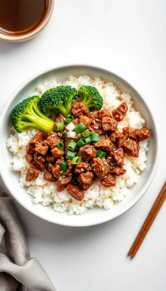 Ground Beef and Broccoli Rice Bowls