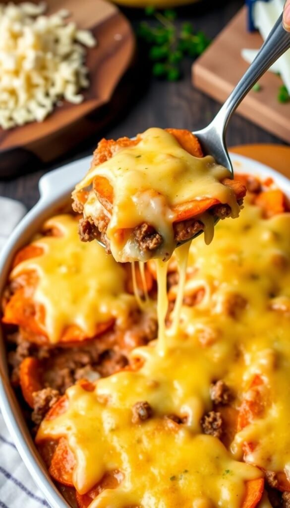 Ground Beef and Sweet Potato Casserole