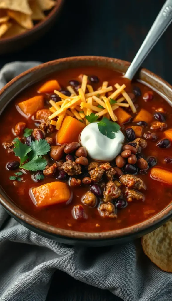 Ground Beef and Sweet Potato Chili