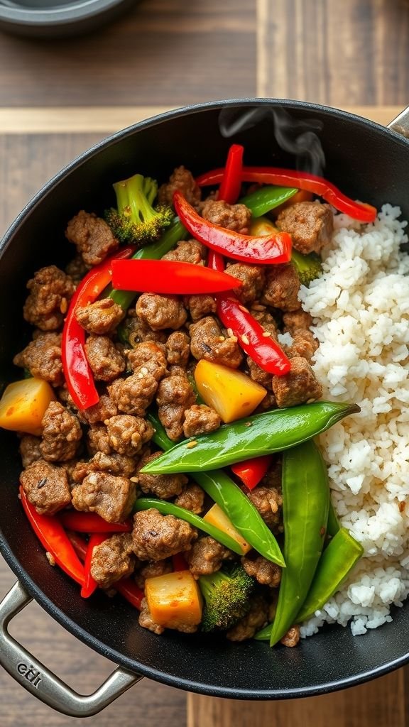 Ground Beef and Vegetable Stir-Fry