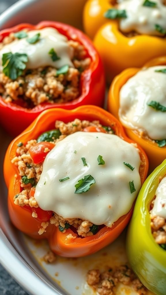 Ground Turkey Stuffed Peppers