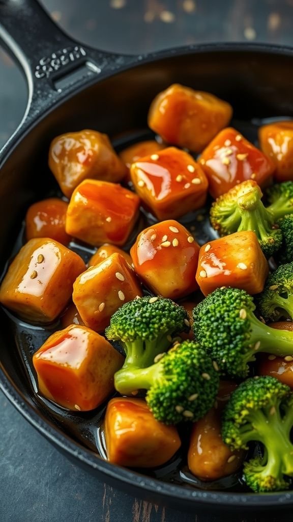 Honey Garlic Chicken and Broccoli Skillet