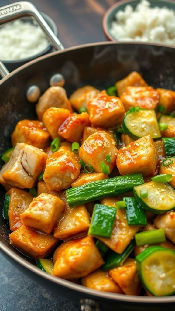 Honey Garlic Chicken and Zucchini Stir-Fry