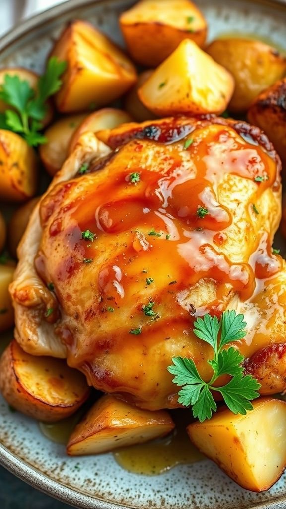 Honey Mustard Chicken with Roasted Potatoes