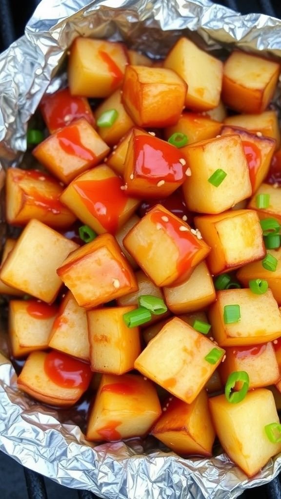 Honey Sriracha Foil Potatoes