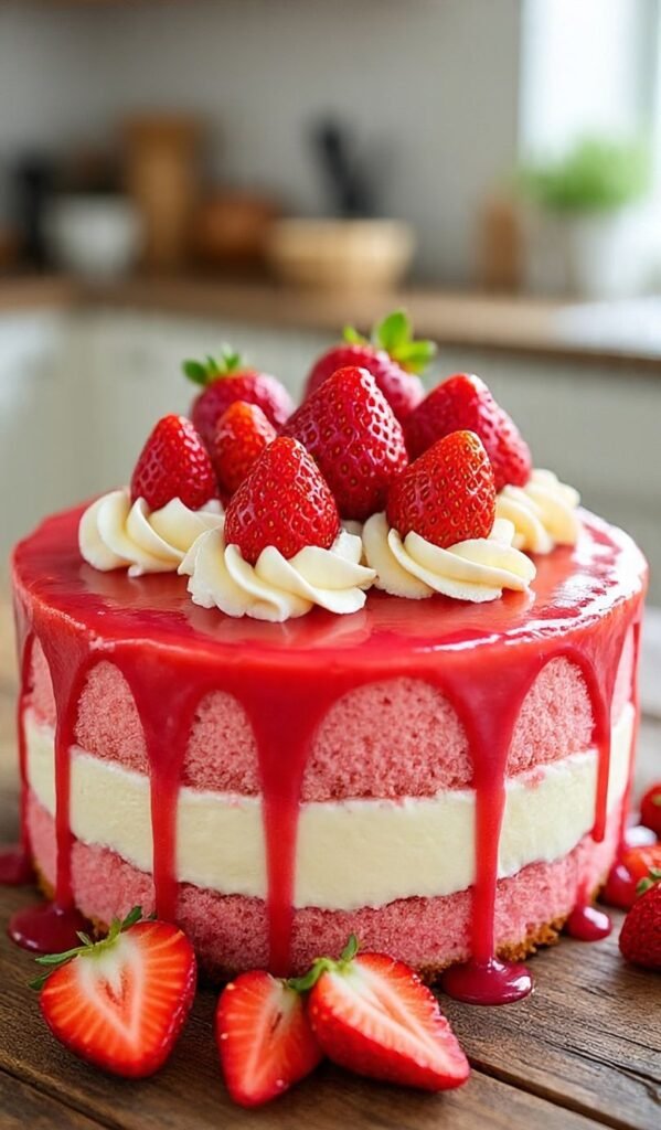 Ingredients for Strawberry Cake and Cheesecake