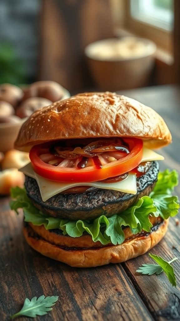 Ingredients for the Best Portabella Mushroom Burger