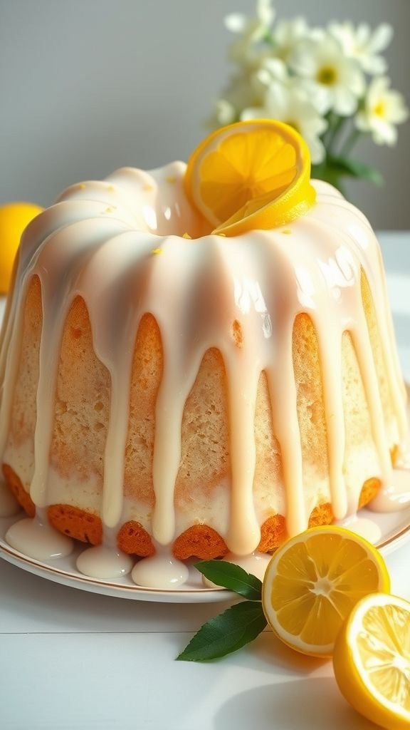 Lemon Glazed Angel Food Cake