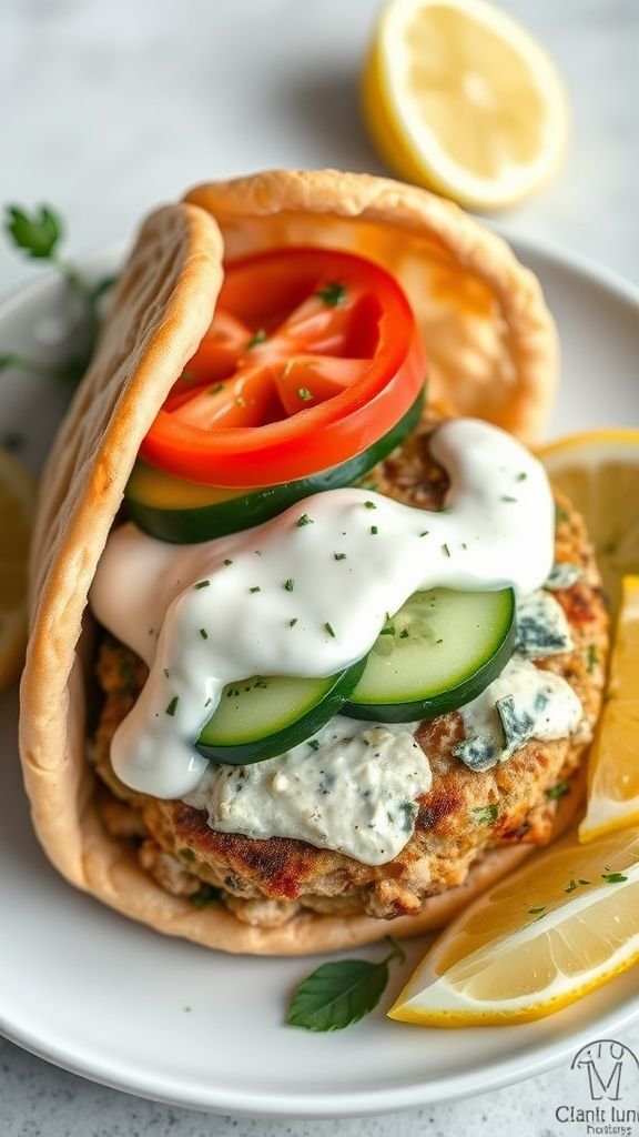 Mediterranean-Style Turkey Burger