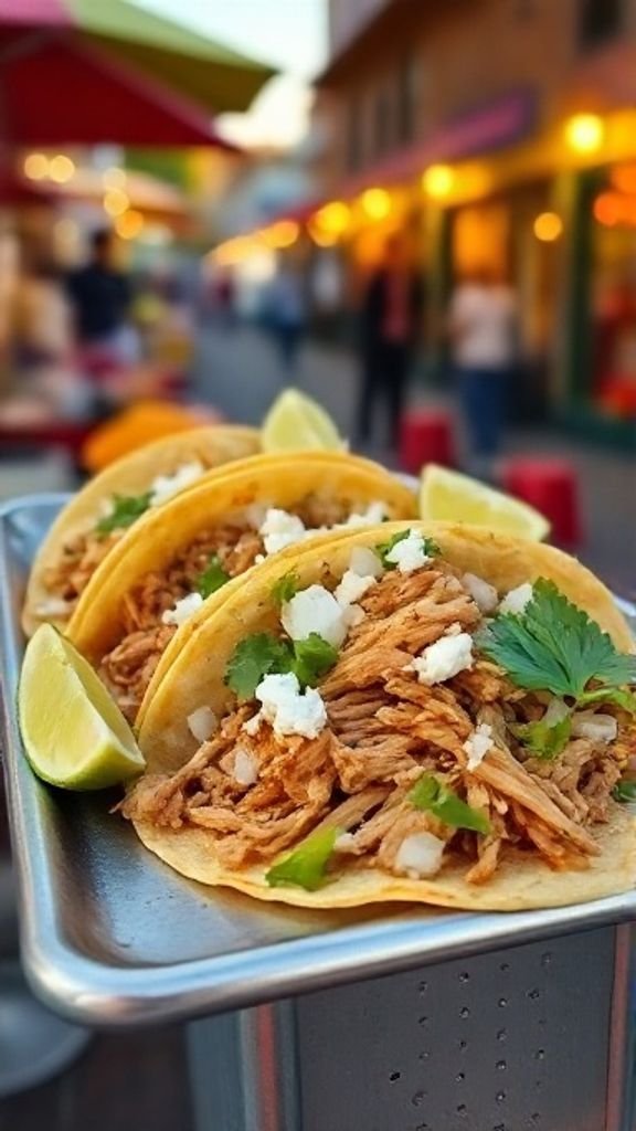 Mexican Street-Style Crockpot Chicken Tacos