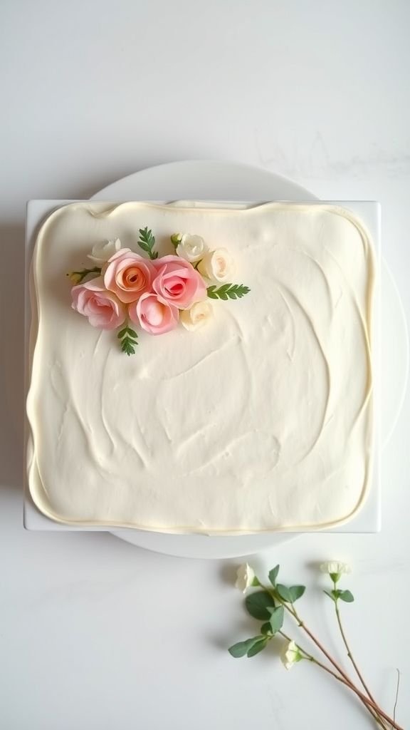 Minimalist Floral Sheet Cake
