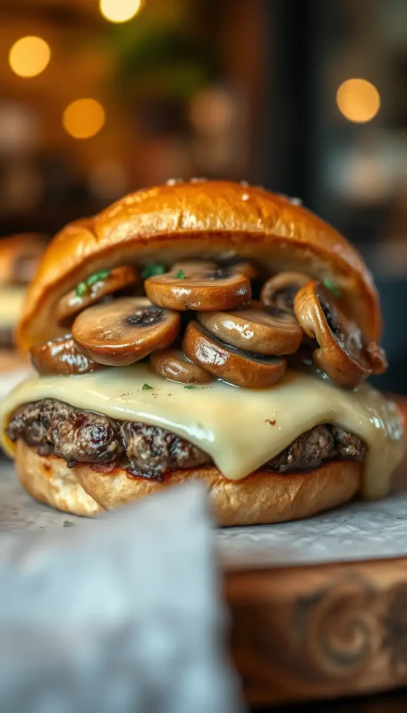 Mushroom Swiss Burger
