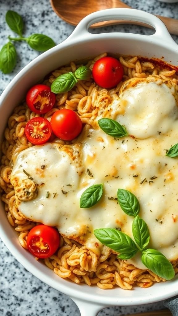 Pesto Chicken Orzo Bake