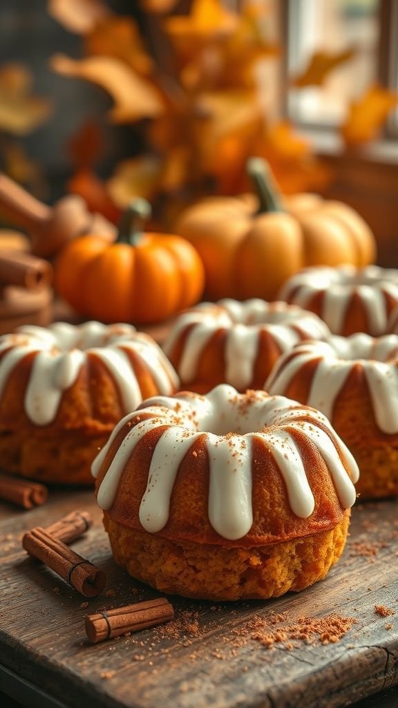 Pumpkin Spice Mini Bundt Cakes
