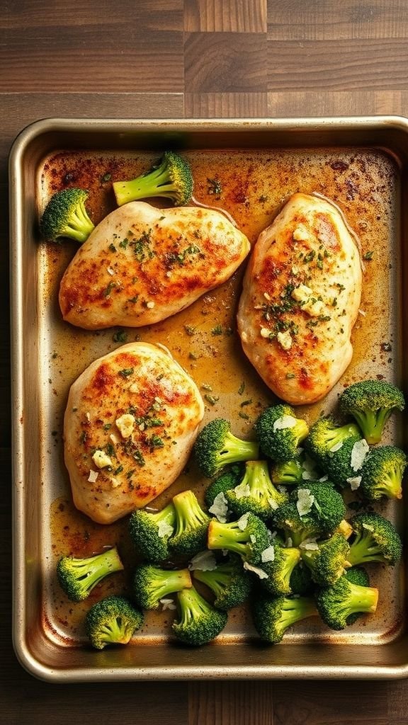 Sheet-Pan Garlic Parmesan Chicken and Broccoli