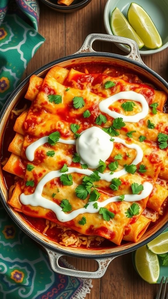 Shredded Chicken Enchiladas