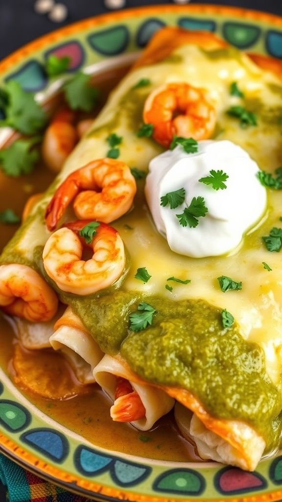 Shrimp Enchiladas with Salsa Verde