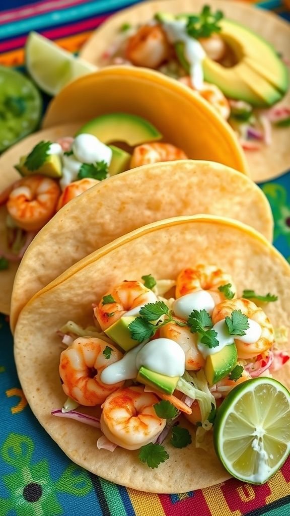 Shrimp Tacos with Cilantro-Lime Slaw