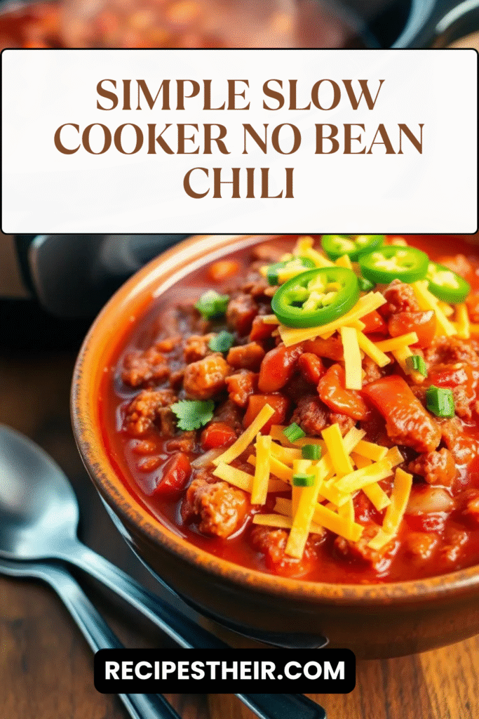 Simple Slow Cooker No Bean Chili